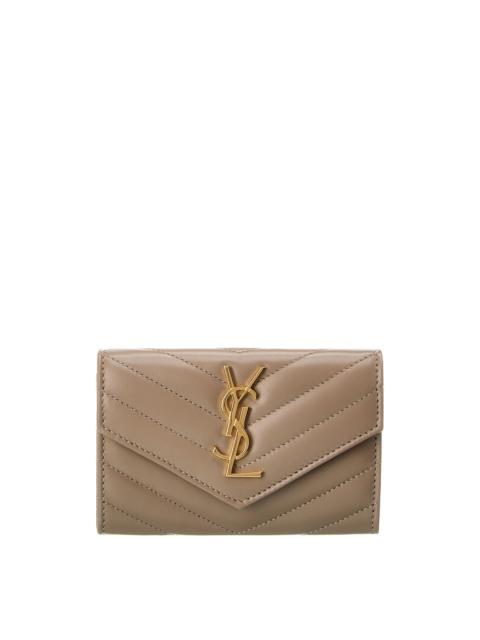 SAINT LAURENT Saint Laurent Small Matelasse Leather Envelope Wallet