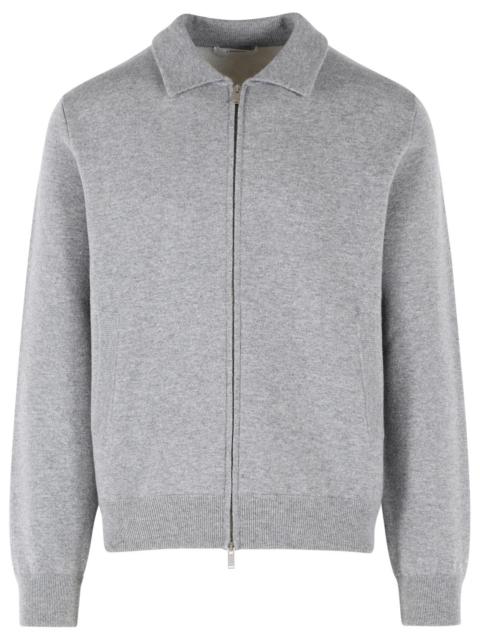 LARDINI Lardini DOUBLE Grey Wool Bomber Jacket