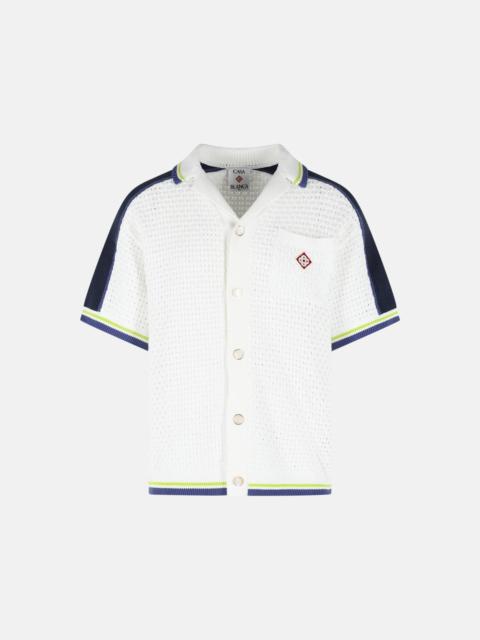 CASABLANCA WHITE COTTON BLEND T-SHIRT