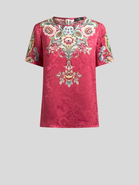 Etro T-SHIRT WITH PLACED FLORAL PRINT