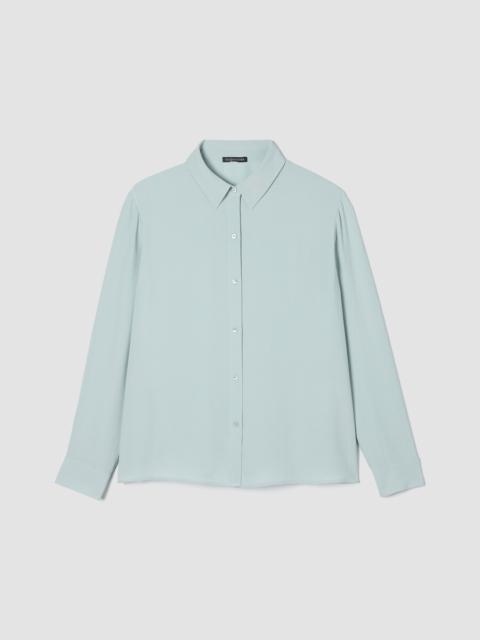 EILEEN FISHER Silk Georgette Crepe Classic Collar Shirt