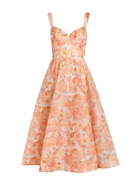 Zimmermann Zimmermann Rebellion Floral-print Linen and Silk-blend Midi Dress