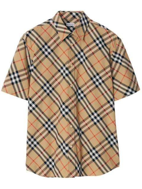 Burberry Burberry Men Short Sleeved Check Cotton Shirt