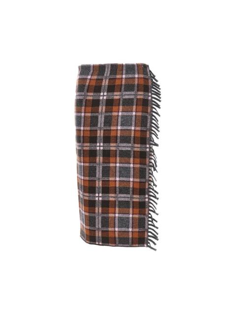 GUEST IN RESIDENCE Guest In Residence Plaid Wrap Midi Skirt Multicolor
