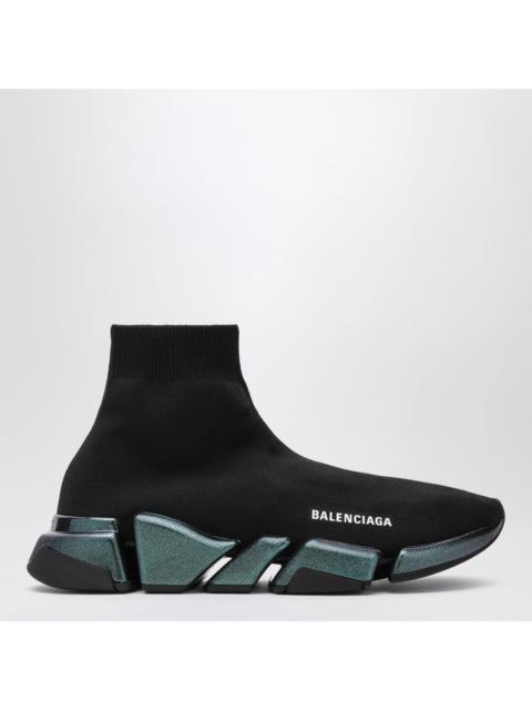 BALENCIAGA Balenciaga Black/Blue Speed 2.0 Iridescent Knit Sneakers Men