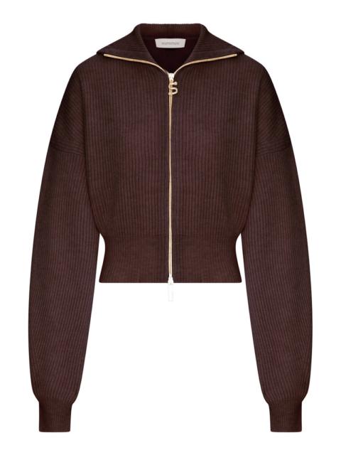 Sportmax Sportmax Women Ribbed Wool Cardigan With Wide Collar