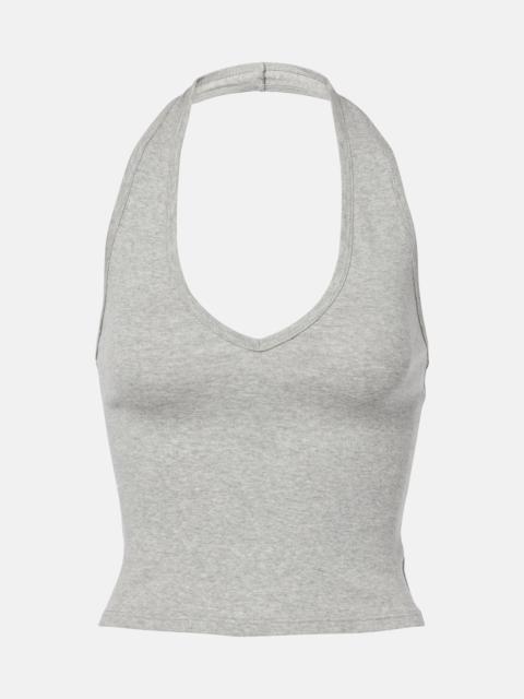 NILI LOTAN Britt halterneck cotton jersey top