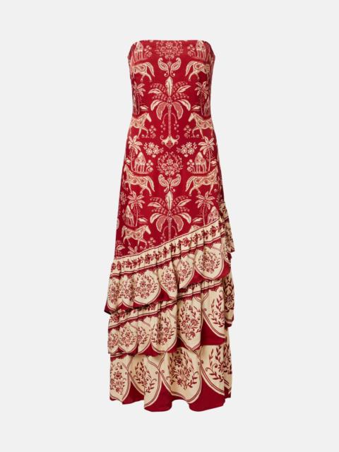 FARM RIO Haras printed tiered maxi dress
