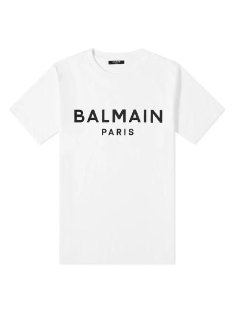 Balmain Balmain Flock Logo Cotton T Shirt