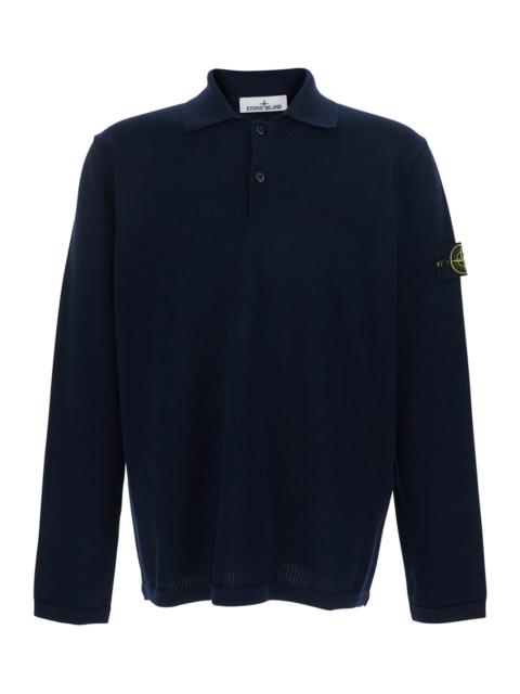 Stone Island Stone Island Men Blue  Sweatshirt With Logo Patch On Sleeve In Cotton For Men