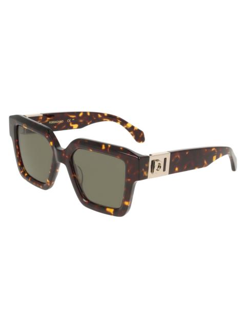 FERRAGAMO Ferragamo Green Square Ladies Sunglasses SF2084S 242 53