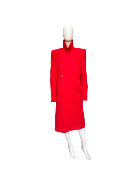 Balenciaga Ss19 runway 80s boxy shoulder red camel wool coat jacket 46