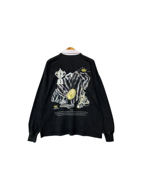 Other Designers Canterbury of New Zealand - Vintage 90s Canterburry World Cup Polo Rugby All Black Shirt