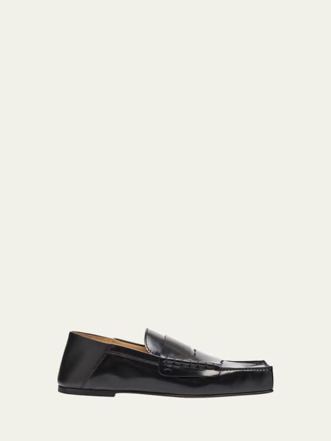 JACQUEMUS Leather Square-Toe Penny Loafers