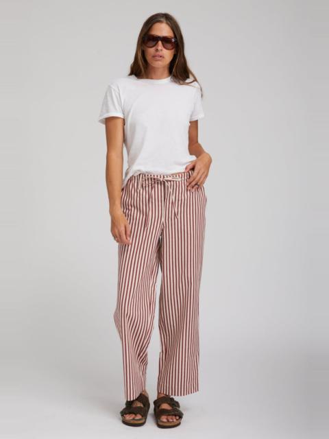 SPRWMN RUST-BEIGE STRIPED LINEN AMALFI PANTS