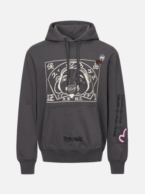 EVISU 30TH ANNIVERSARY CAPSULE COLLECTION MULTI-POCKET HOODED SWEATSHIRT