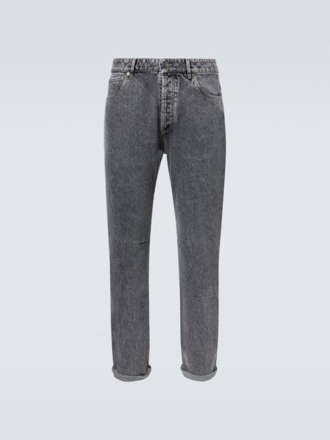 Mid-rise slim jeans