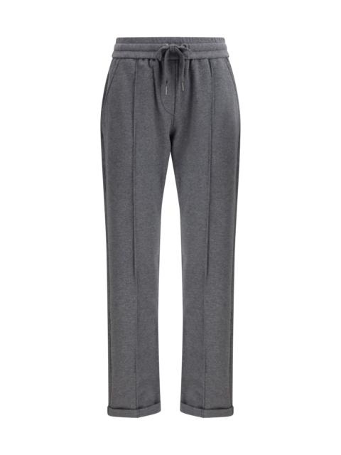 Brunello Cucinelli Brunello Cucinelli Women Track Stretch-Fleece Trousers With Monili Detailing