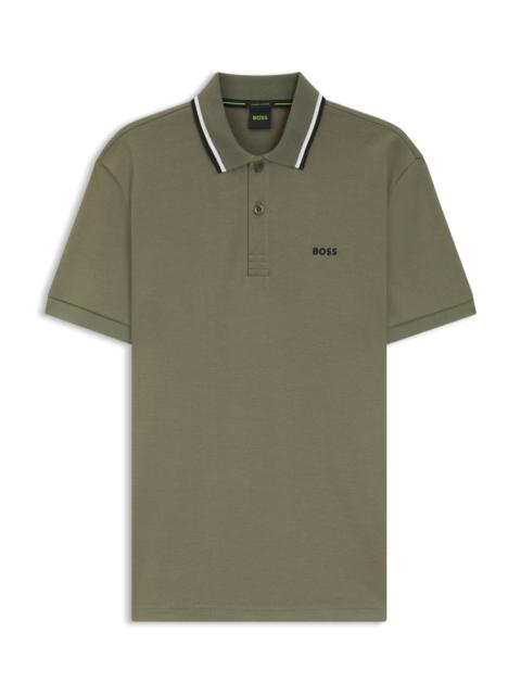 BOSS PADDY SLIM-FIT POLO SHIRT IN INTERLOCK COTTON