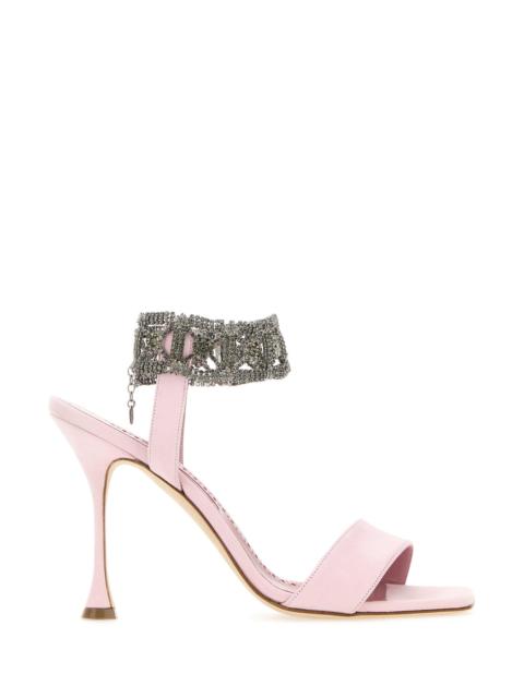 Manolo Blahnik Pastel pink suede Lierasan sandals