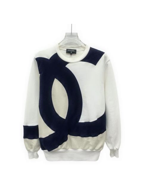 CHANEL Chanel Color-Blocked Cotton Crew Neck Long Sleeve Sweatshirt