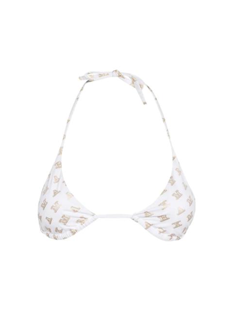 Max Mara logo-print triangle bikini top