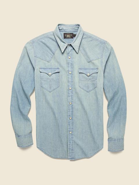 RRL by Ralph Lauren Slim Chambray Western Shirt - Davey Wash