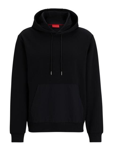 HUGO RELAXED-FIT HOODIE IN STRETCH COTTON WITH CONTRAST POCKET