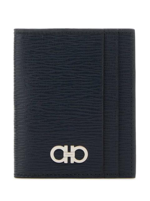 FERRAGAMO Salvatore Ferragamo Men Black Leather Card Holder