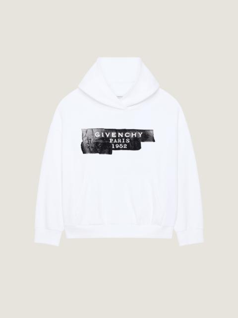 Givenchy HOODIE SWEATSHIRT IN FLEECE WITH GIVENCHY TAPE PRINT
