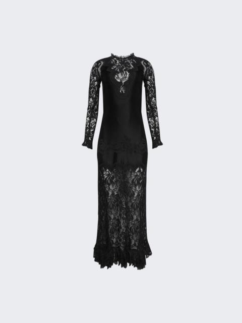 rabanne Long Lace Dress Black