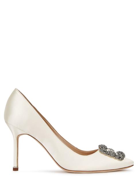 Manolo Blahnik Hangisi 90 silk-satin pumps