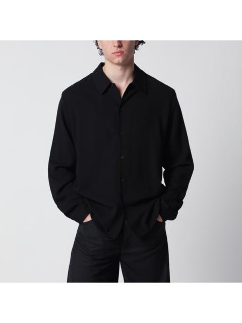 Séfr Sefr Sense Black Wool-Blend Crãªpe Shirt Men