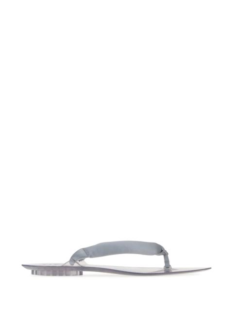 Alaïa Alaia Women Silver Fabric Thong Slippers