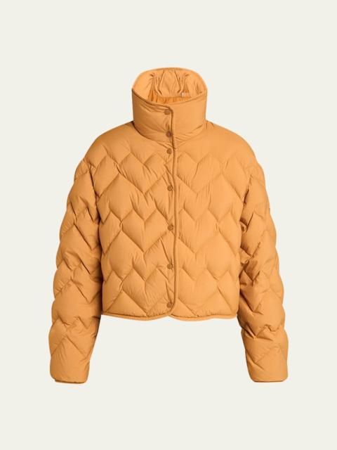 Moncler Senevee Chevron-Quilted Short Down Jacket