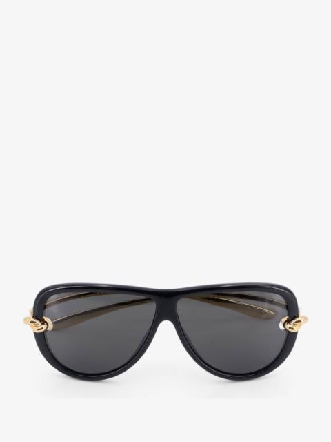 Bottega Veneta Bottega Veneta Knot Aviator Sunglasses Black