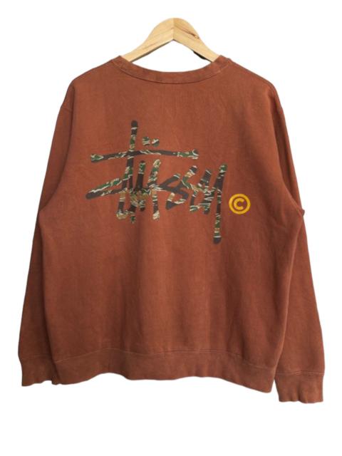 Other Designers Vintage - Vintage Stussy Signature Brown Crewneck Sweatshirt Travis