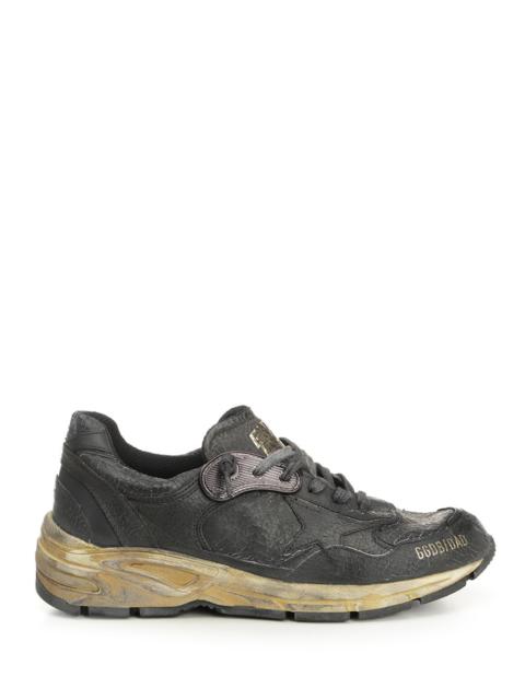 Golden Goose Running Dad Crack Leather And Naplak Upper Crack Leather Tongue Toe Heel And Star Sneakers Black