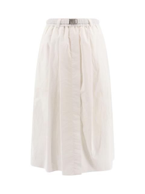 Cotton Blend Midi Skirt