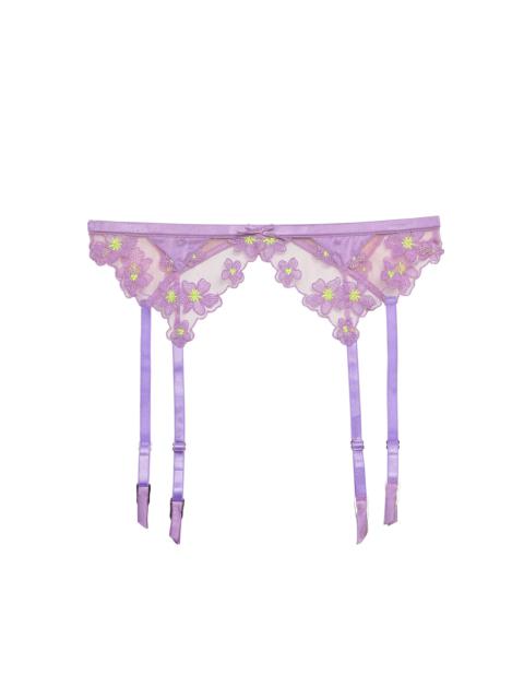 Fleur du Mal Petal Embroidery Garter Belt