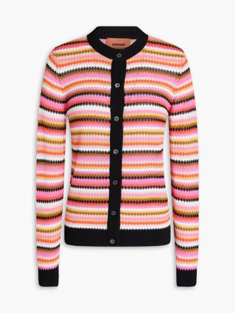 Missoni Striped crochet-knit cotton-blend cardigan