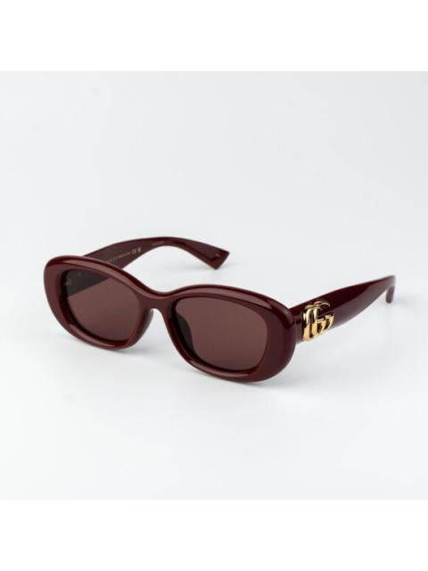 GUCCI Gucci Women Sunglasses Burgundy Red Oval GG1829SK 003 NEW AUTHENTIC