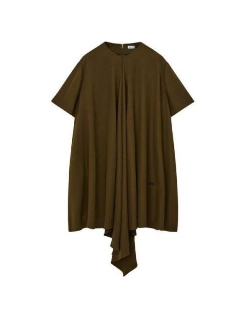 Loewe LOEWE Viscose Trapeze Khaki Green Dress New & Authentic (Wom