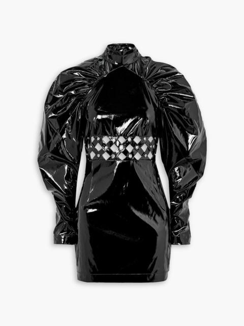 ROTATE Kimmy crystal-embellished cutout vinyl mini dress