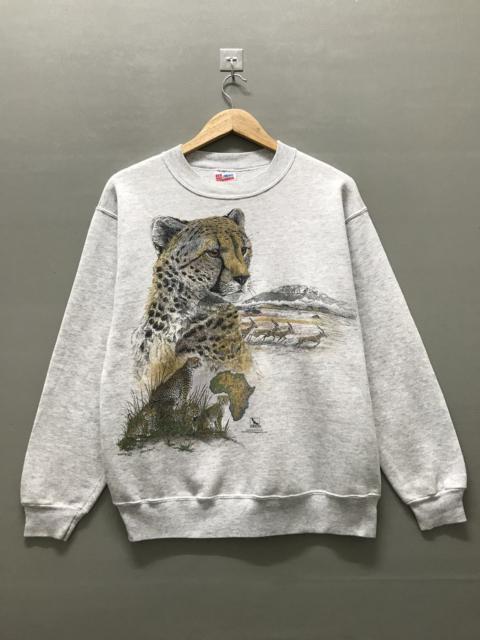 Other Designers Vintage 1991 Cheetah Wild Life Art Sweatshirt