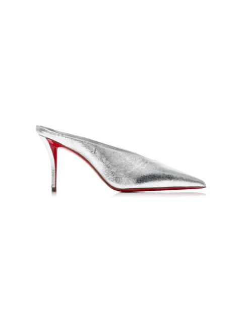 Christian Louboutin Miss Z 80mm Metallic Leather Mules silver