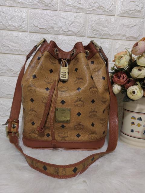MCM MCM COGNAC VISETOS CROSSBODY BUCKET BAG MADE in GERMANY