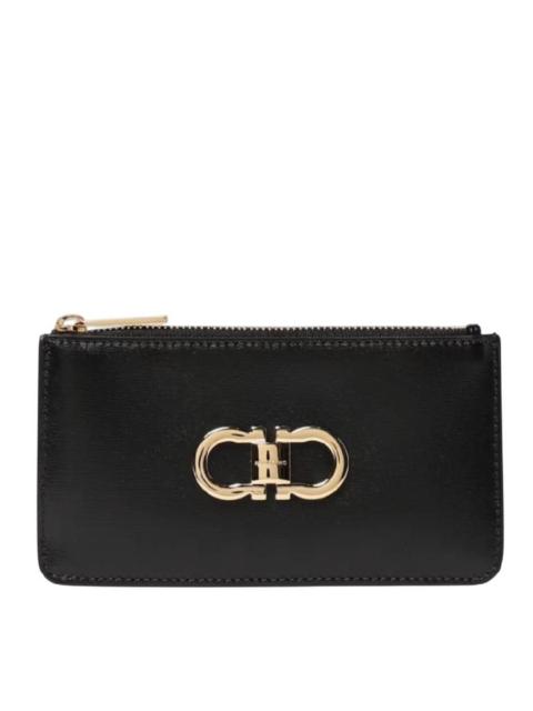FERRAGAMO Ferragamo Gancini Leather Card Holder