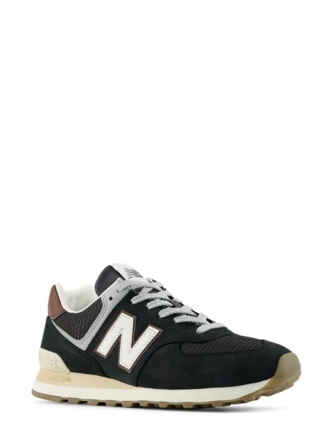 New Balance New Balance Gender Inclusive 574 Sneaker in Black/Dark Silver Metallic at Nordstrom