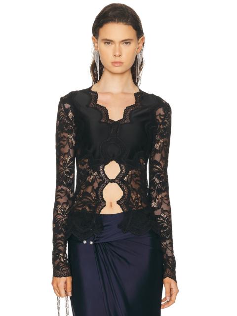 rabanne Long Sleeve Lace Top